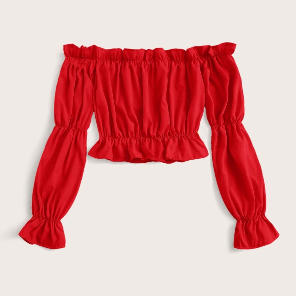 SHEIN Red Ruched Top
